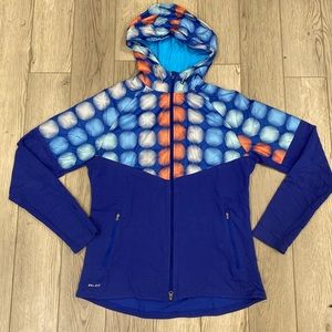 Nike Dri Fit Running Hoodie Large Extra Pockets Long Sleeve Full Zip